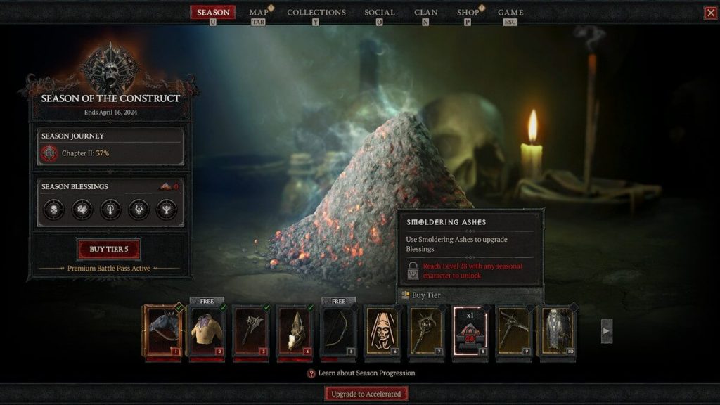 Diablo 4 Smoldering Ashes as Season Blessings